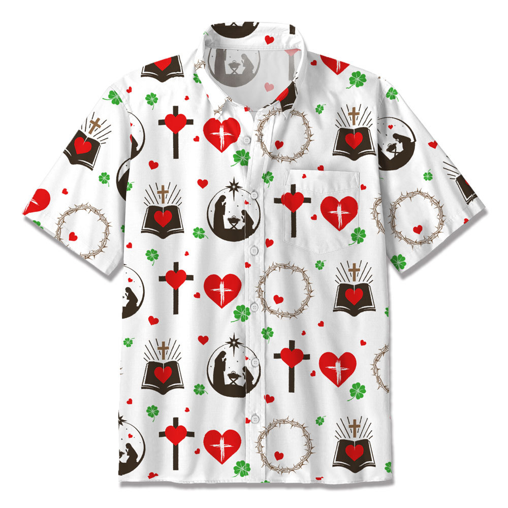 Christian Heart Cross Short Sleeve Shirt