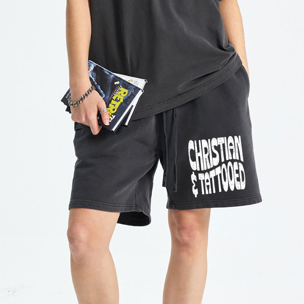 Christian Tattoed Christian Washed Shorts