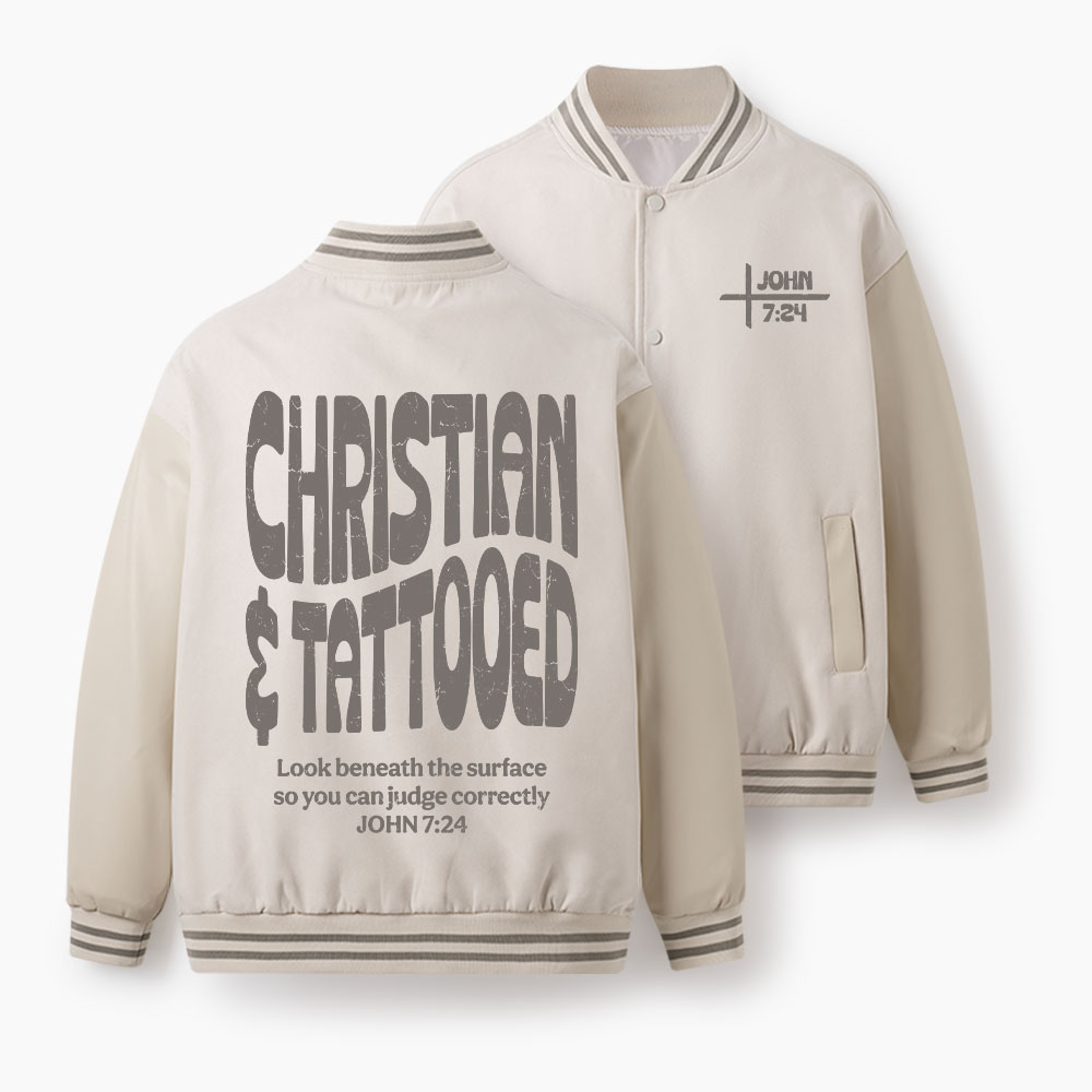 Christian & Tattooed Christian Color Block Baseball Jacket