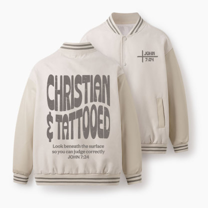 Christian & Tattooed Christian Color Block Baseball Jacket