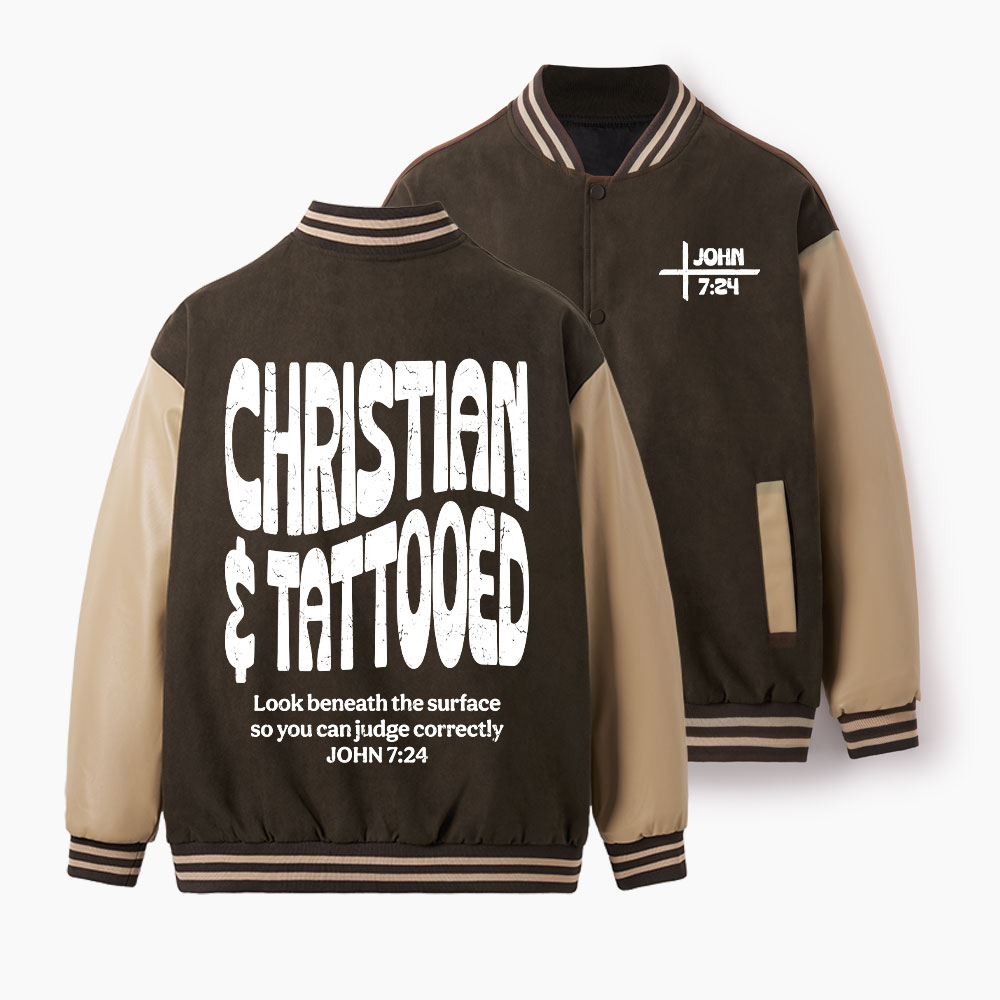 Christian & Tattooed Christian Color Block Baseball Jacket