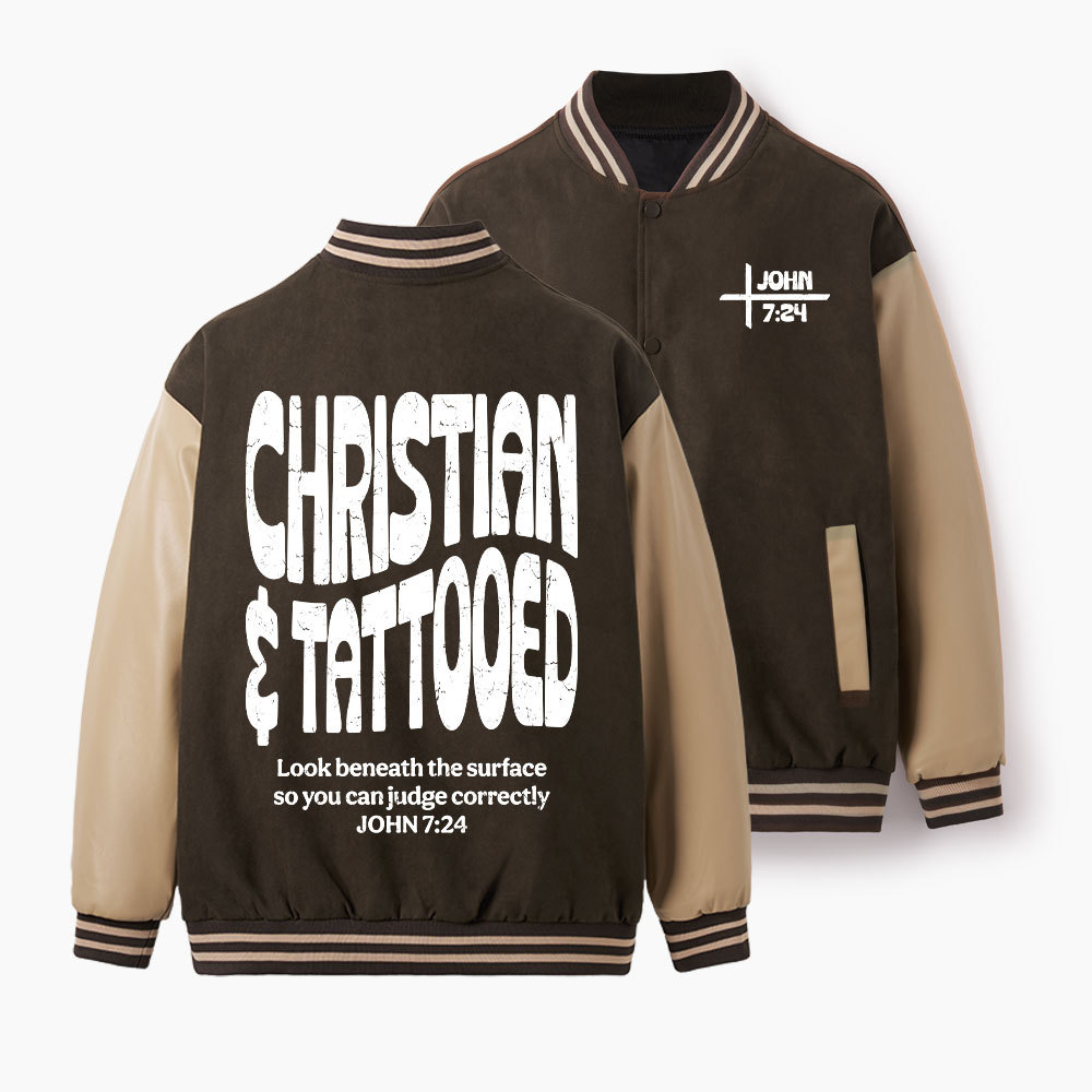Christian & Tattooed Christian Color Block Baseball Jacket