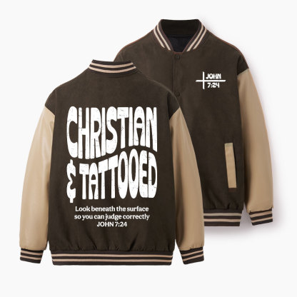 Christian & Tattooed Christian Color Block Baseball Jacket