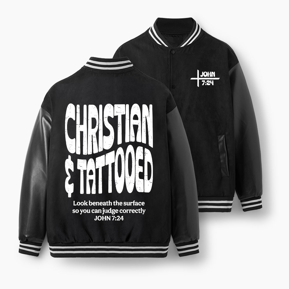 Christian & Tattooed Christian Color Block Baseball Jacket