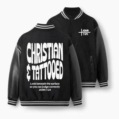 Christian & Tattooed Christian Color Block Baseball Jacket