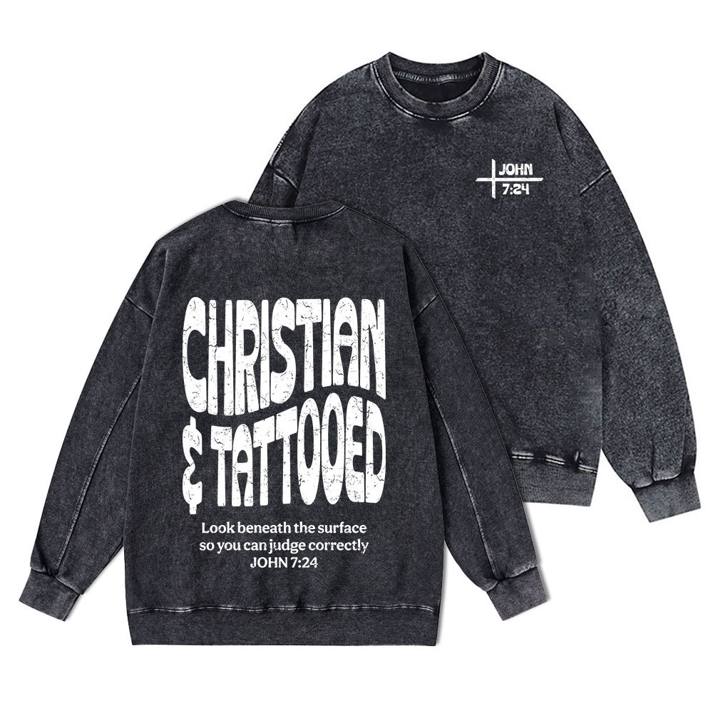 Christian & Tattooed Christian Washed Sweatshirt