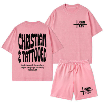 Christian & Tattooed Christian Washed T-Shirt & Shorts