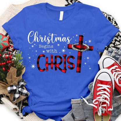 Christmas Begins With Christ Christian T-Shirt