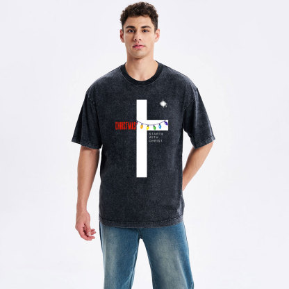 Christmas Christian Washed T-Shirt