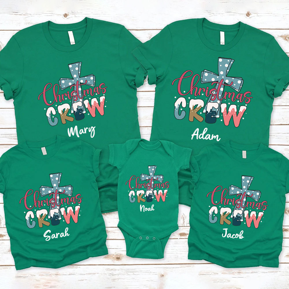 Christmas Crew Cross Christian Family Matching Shirt