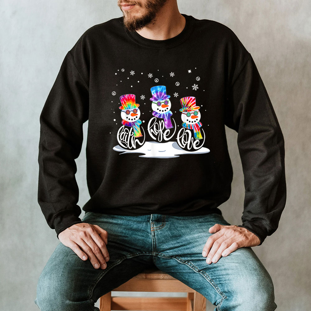 Christmas Faith Hope Love Snowman Christian Sweatshirt