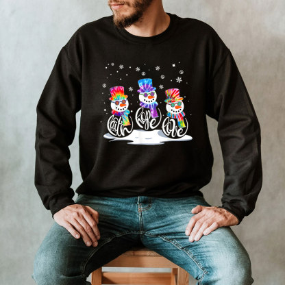 Christmas Faith Hope Love Snowman Christian Sweatshirt