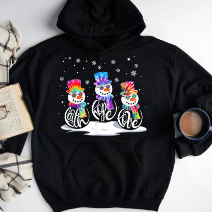 Christmas Faith Hope Love Snowman Hoodie