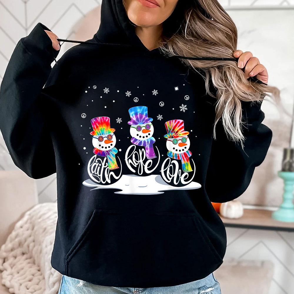 Christmas Faith Hope Love Snowman Hoodie