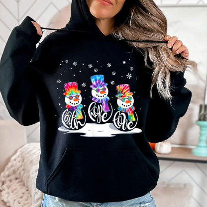 Christmas Faith Hope Love Snowman Hoodie