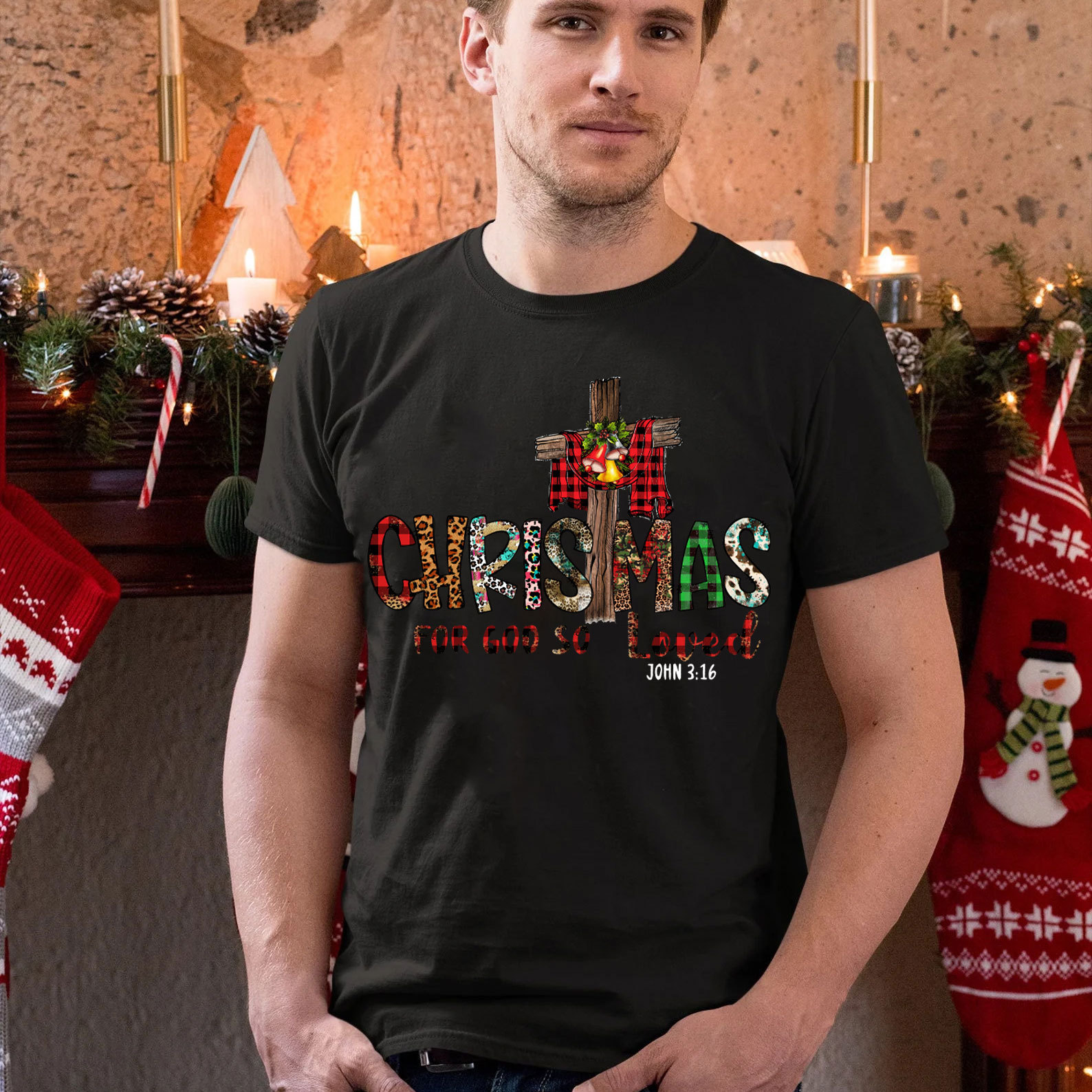 Christmas For God So Loved Christian T-Shirt