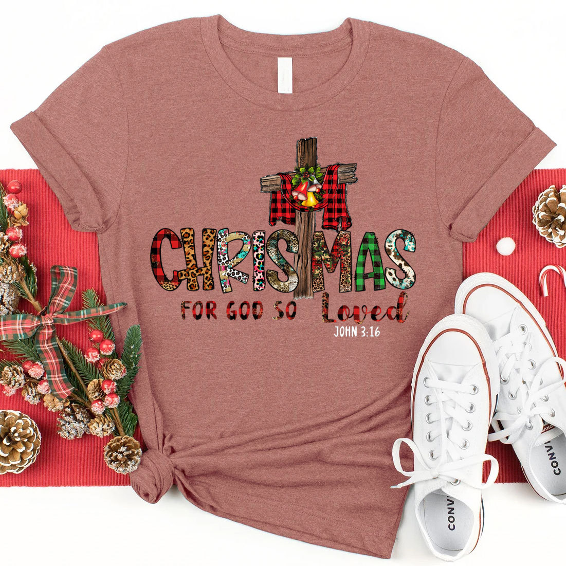 Christmas For God So Loved Christian T-Shirt
