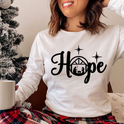 Christmas Hope Nativity Christian Long Sleeve T-Shirt