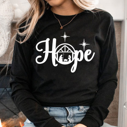 Christmas Hope Nativity Christian Long Sleeve T-Shirt