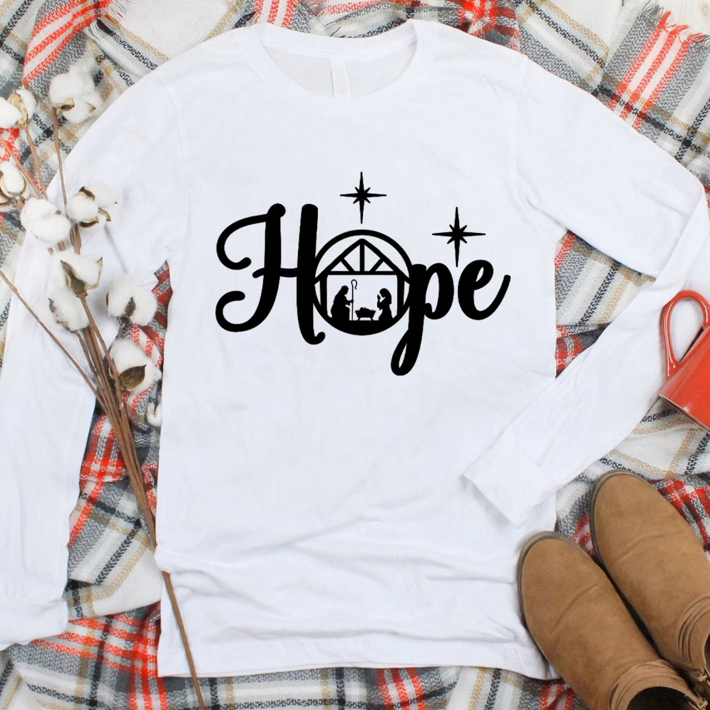 Christmas Hope Nativity Christian Long Sleeve T-Shirt