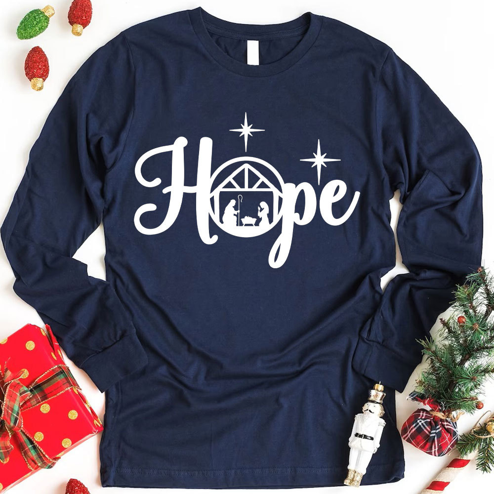 Christmas Hope Nativity Christian Long Sleeve T-Shirt