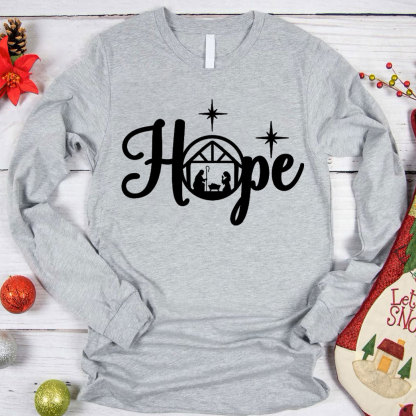 Christmas Hope Nativity Christian Long Sleeve T-Shirt
