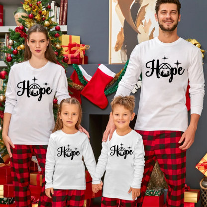 Personalized Christmas Hope Nativity Family Matching Long Sleeve Shirts