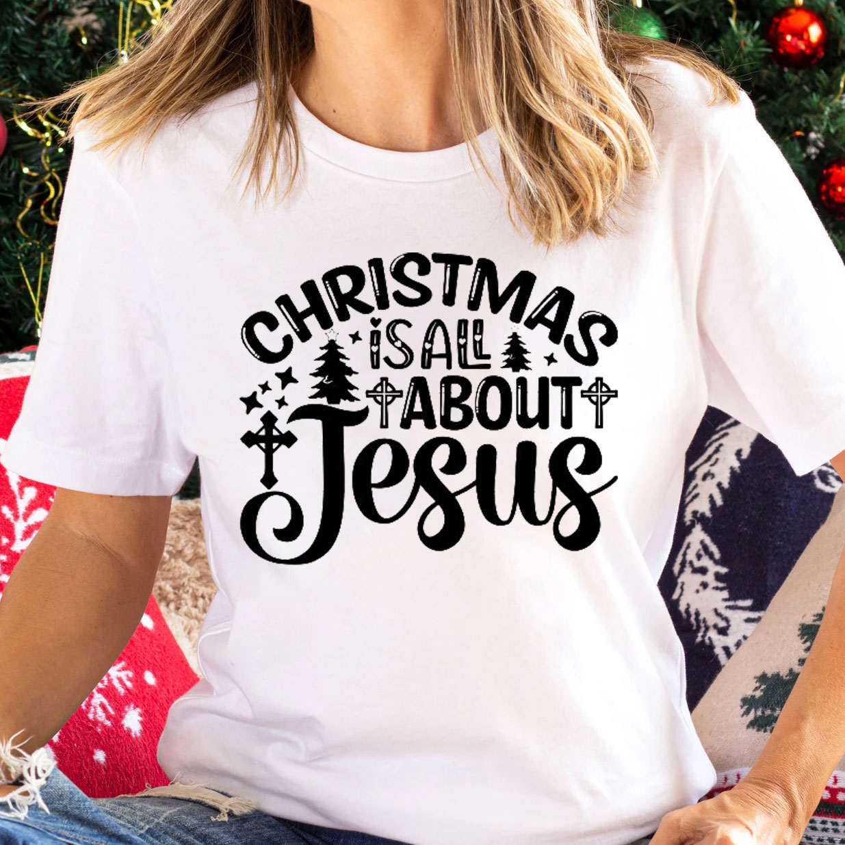Christmas Is About Jesus Christian T-Shirt