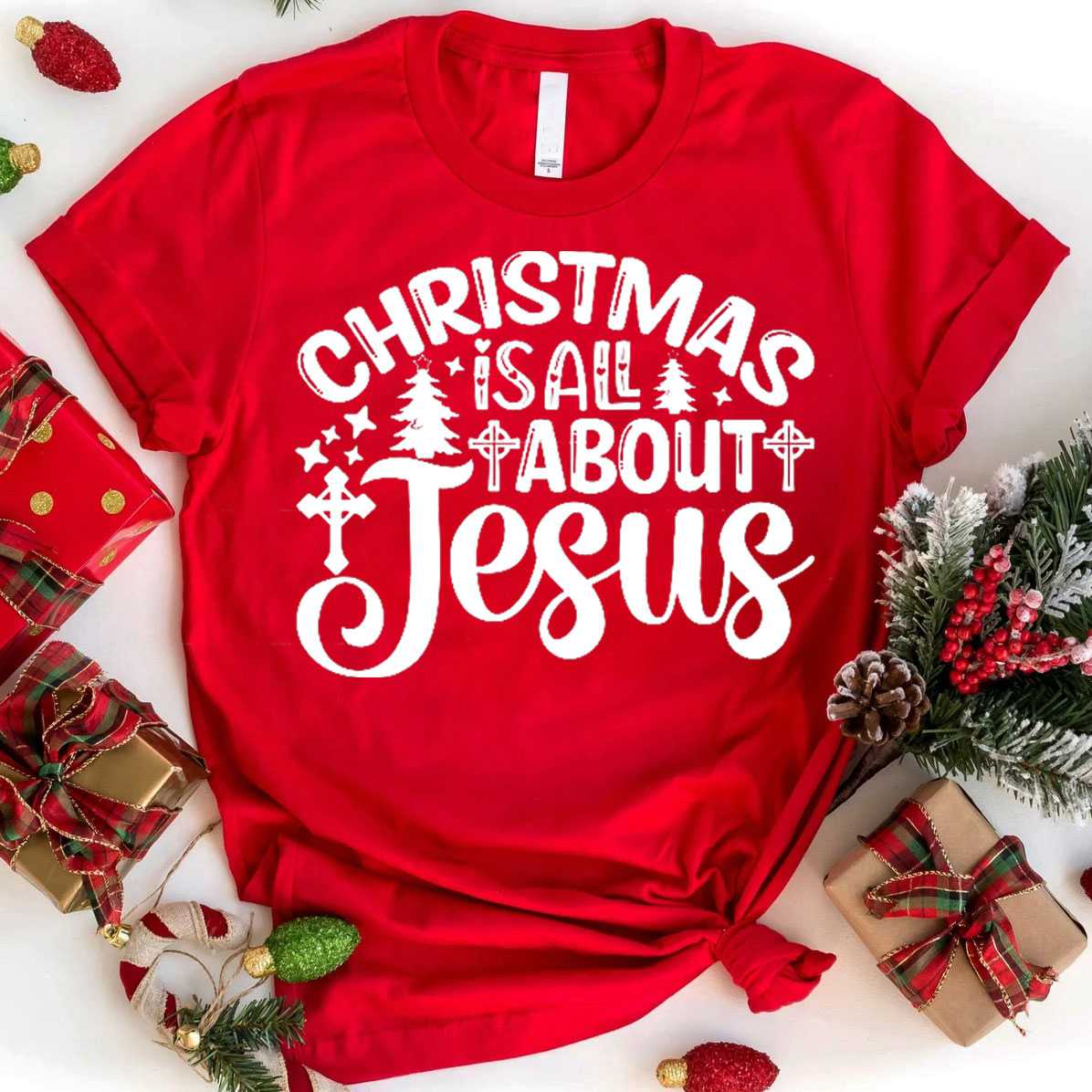 Christmas Is About Jesus Christian T-Shirt