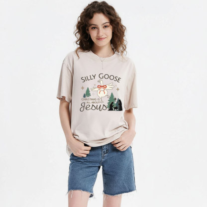 Christmas Is All About Jesus Christian Christmas Washed T-Shirt