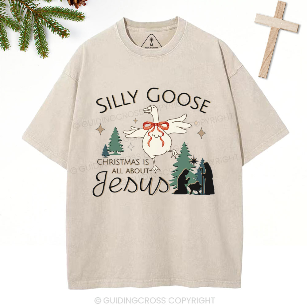 Christmas Is All About Jesus Christian Christmas Washed T-Shirt