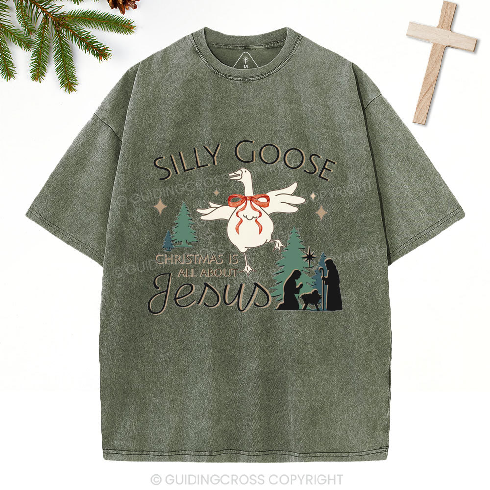 Christmas Is All About Jesus Christian Christmas Washed T-Shirt