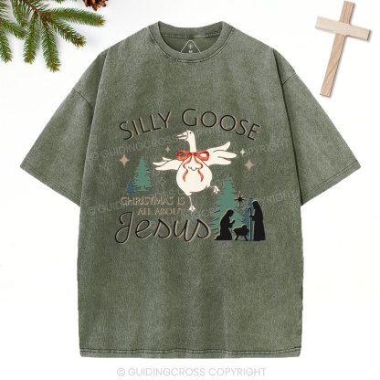 Christmas Is All About Jesus Christian Christmas Washed T-Shirt