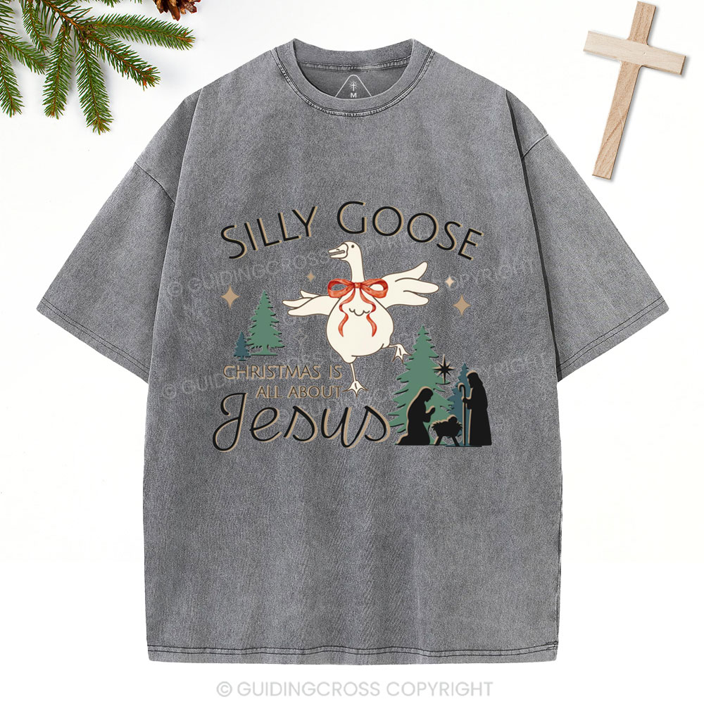 Christmas Is All About Jesus Christian Christmas Washed T-Shirt