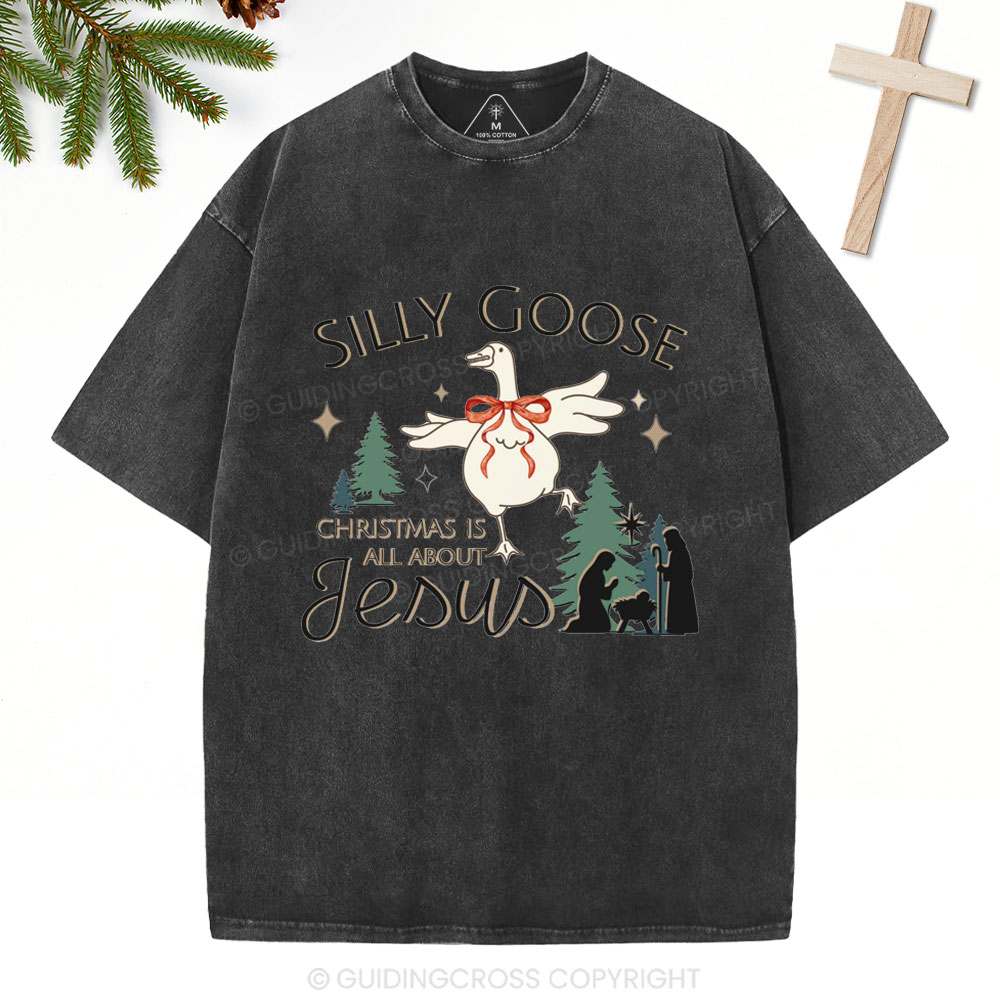 Christmas Is All About Jesus Christian Christmas Washed T-Shirt