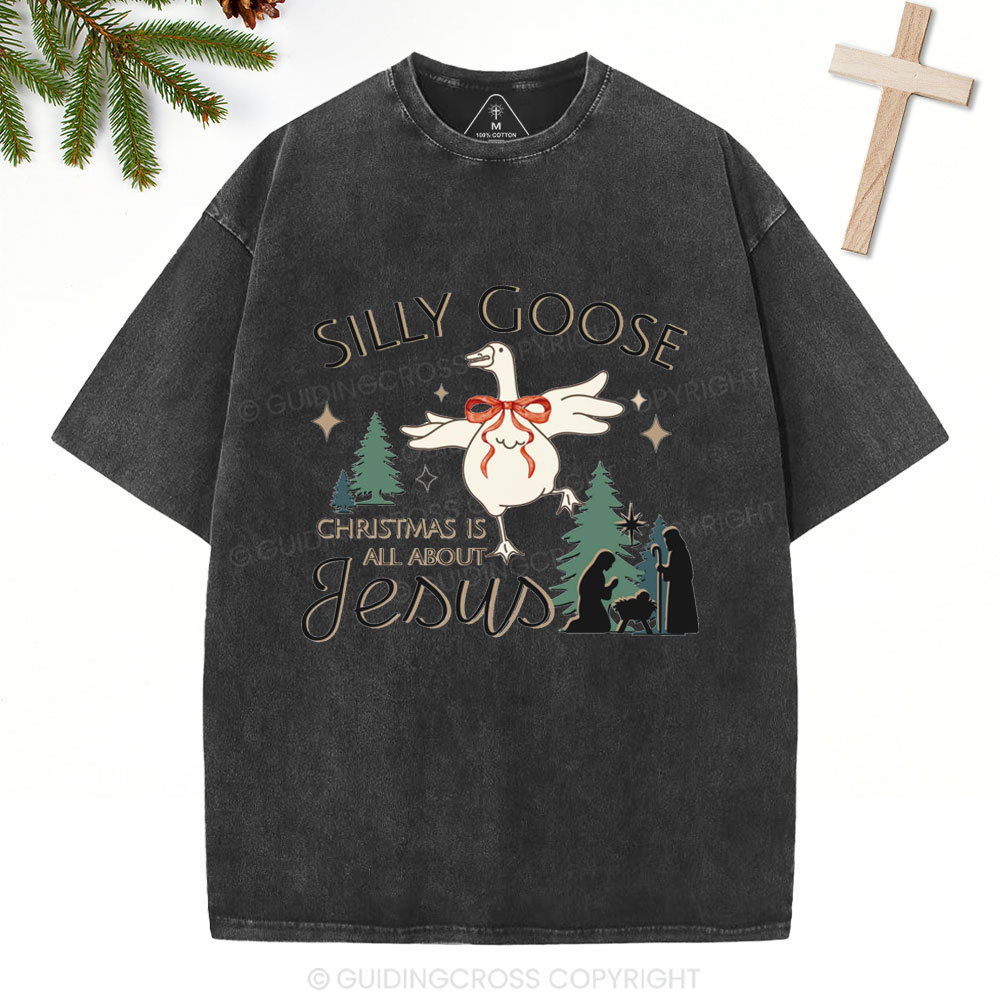 Christmas Is All About Jesus Christian Christmas Washed T-Shirt