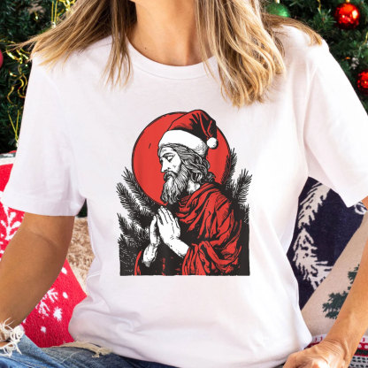 Christmas Jesus Prey Christian Christmas T-Shirt