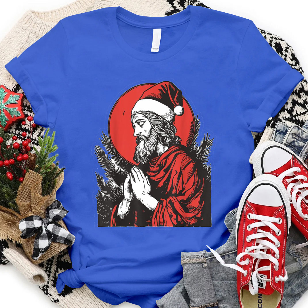 Christmas Jesus Prey Christian Christmas T-Shirt