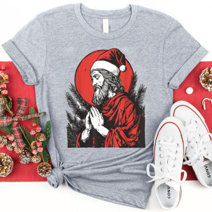 Christmas Jesus Prey Christian Christmas T-Shirt