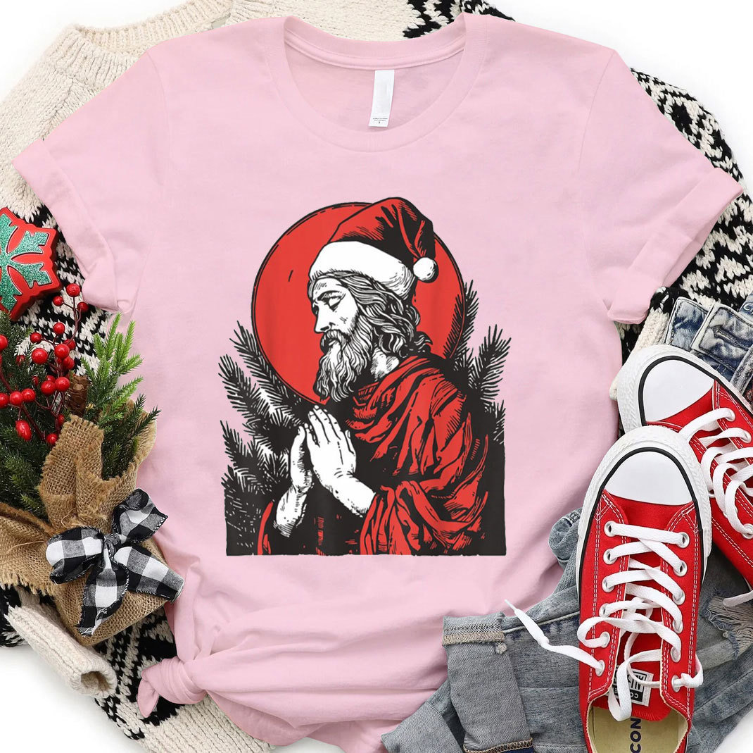 Christmas Jesus Prey Christian Christmas T-Shirt
