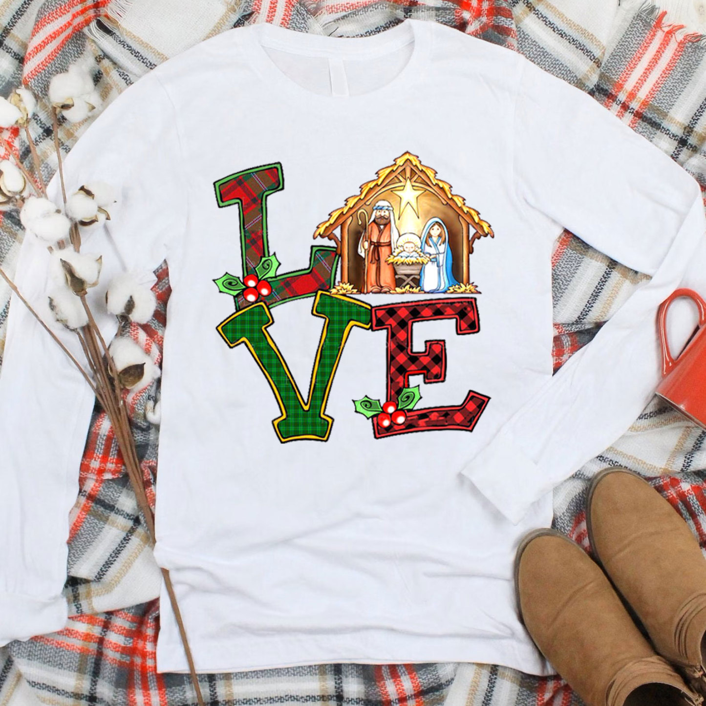 Christmas Love Nativity Long Sleeve T-Shirt