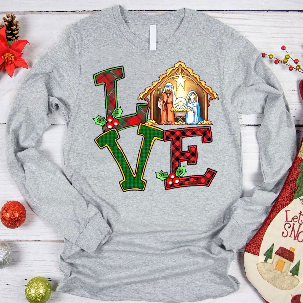 Christmas Love Nativity Long Sleeve T-Shirt