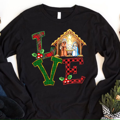 Christmas Love Nativity Long Sleeve T-Shirt