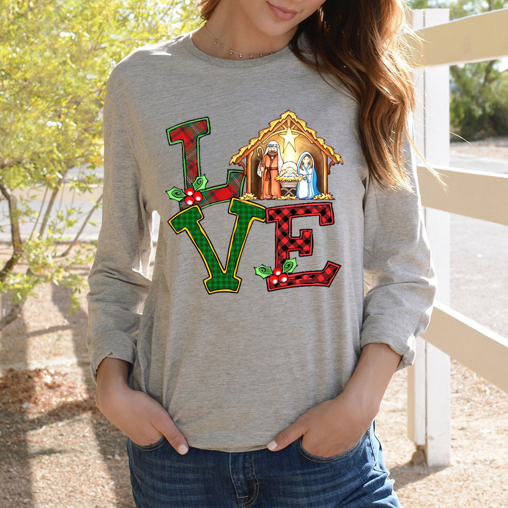 Christmas Love Nativity Long Sleeve T-Shirt