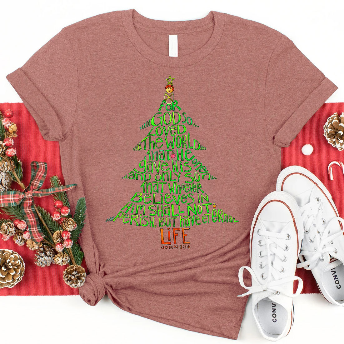 Christmas Bible Tree Christian T-Shirt