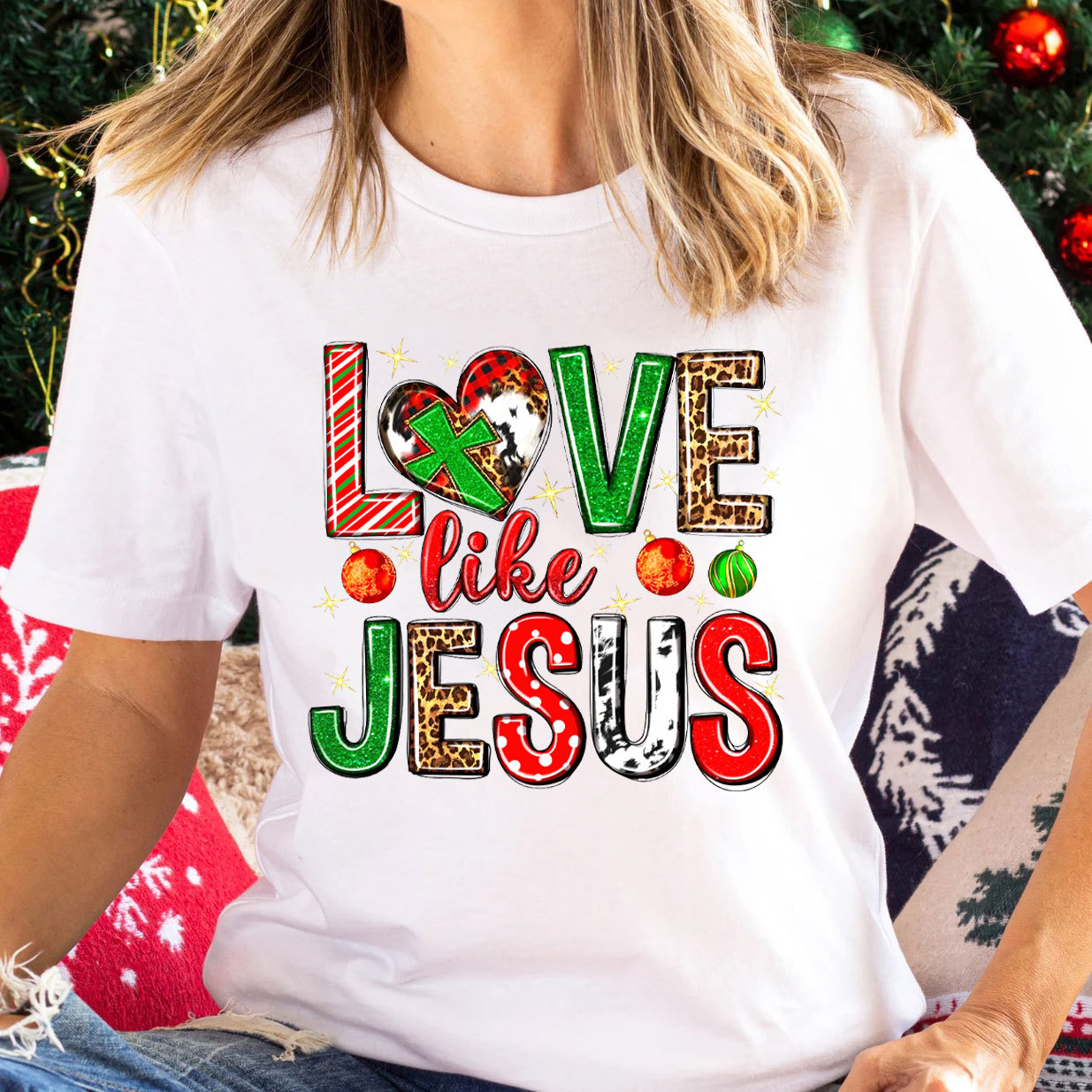 Christmas Love Like Jesus Christian T-Shirt