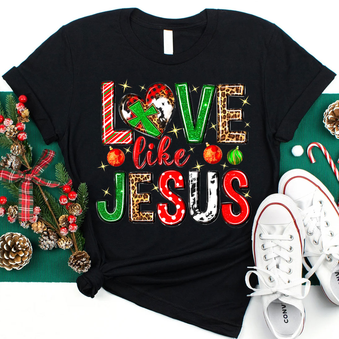 Christmas Love Like Jesus Christian T-Shirt