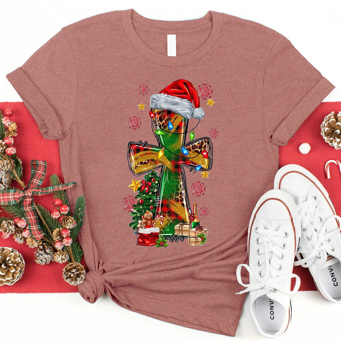 Christmas Cross Christian T-Shirt