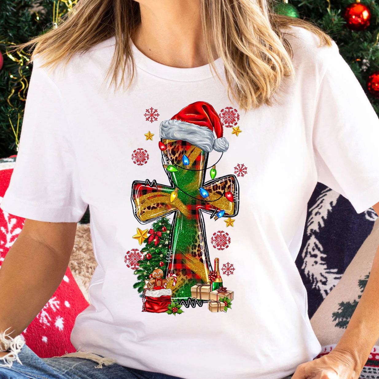 Christmas Cross Christian T-Shirt