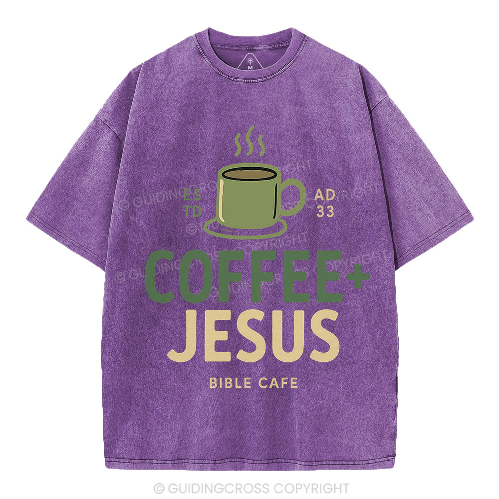 Coffee And Jesus Christian Washed T-Shirt